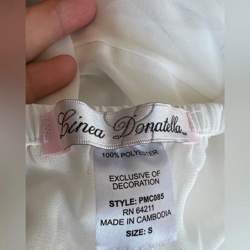 Linea Donatella Women's White and Cream Blouse Sz S
